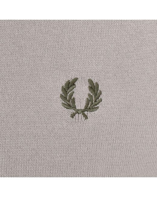 Fred Perry Gray Roll Neck Knit Jumper for men