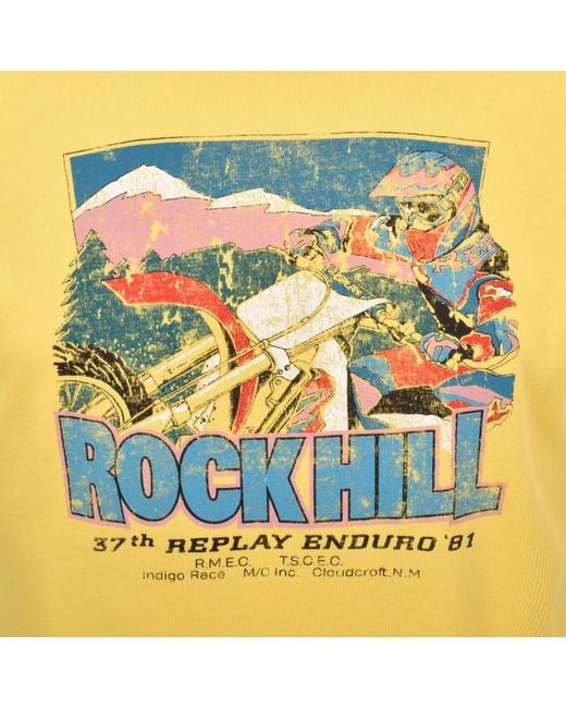 Replay Yellow Graphic T Shirt for men