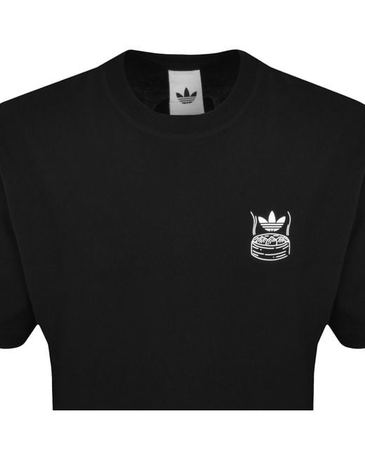 Adidas Originals Black Oversized Chopstick T Shirt for men