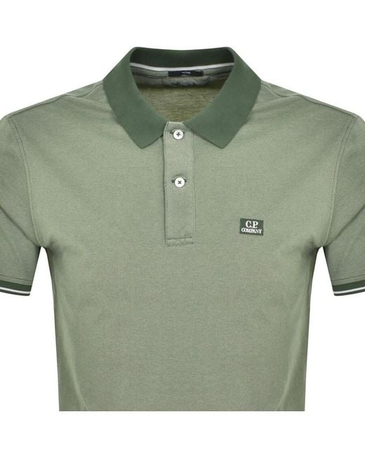 C P Company Green Cp Company Piquet Polo T Shirt for men