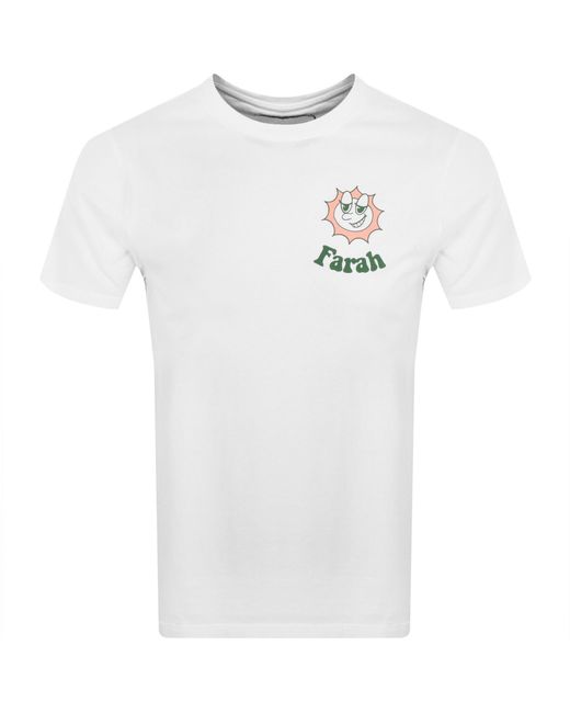 Farah White Timpson Graphic T Shirt for men