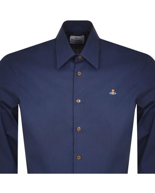 Vivienne Westwood Blue Ghost Long Sleeved Shirt for men