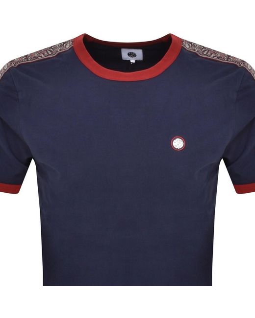 Pretty Green Blue Eclipse Tape T Shirt for men