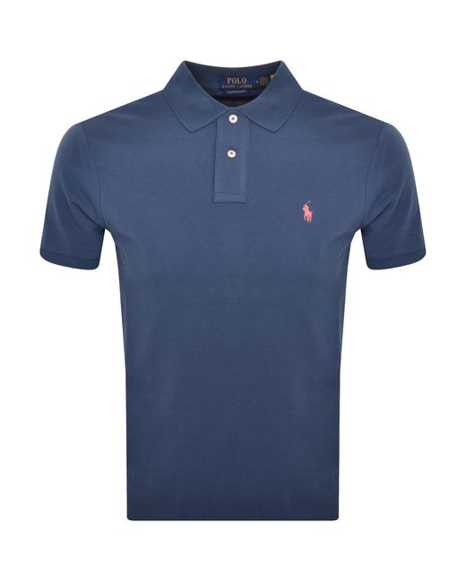 Ralph Lauren Blue Custom Slim Polo T Shirt for men