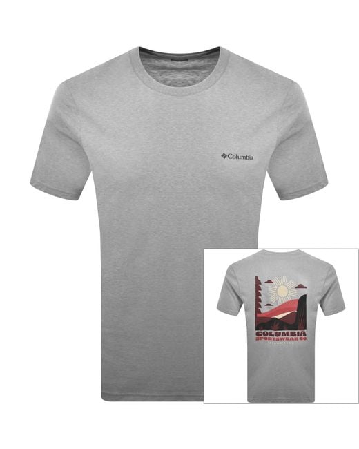 Columbia Gray Outdoor Back Graphic T Shirt for men
