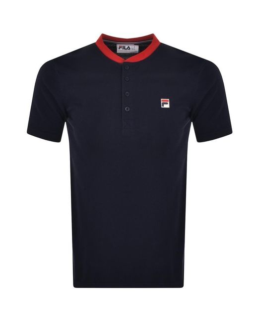 Fila Cotton Henley Polo T Shirt in Navy (Blue) for Men | Lyst