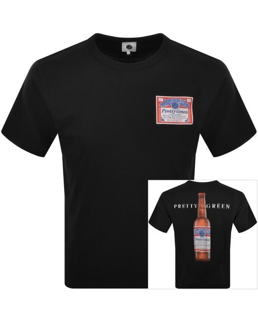 Pretty Green Black Cold One T Shirt for men