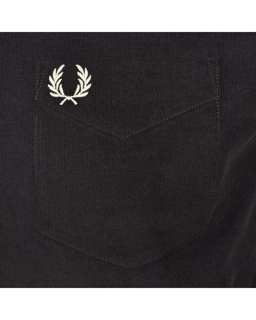 Fred Perry Black Needle Corduroy Shirt Anchor for men