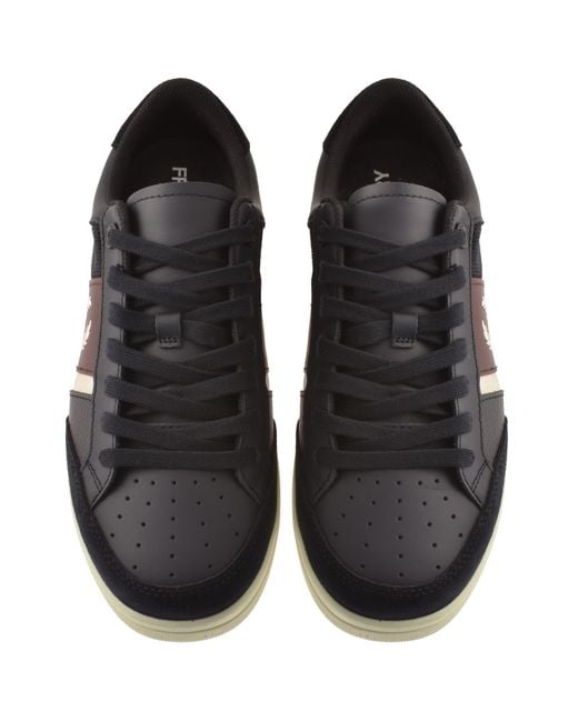Fred Perry Black B725 Leather Trainers for men