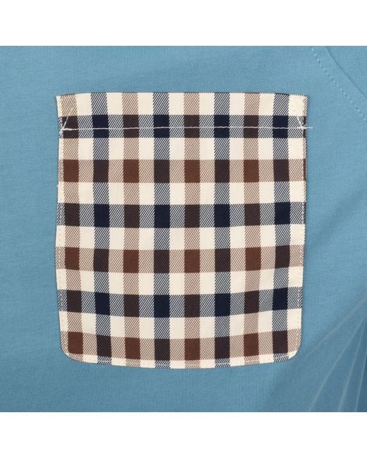 Aquascutum Blue Pocket T Shirt for men