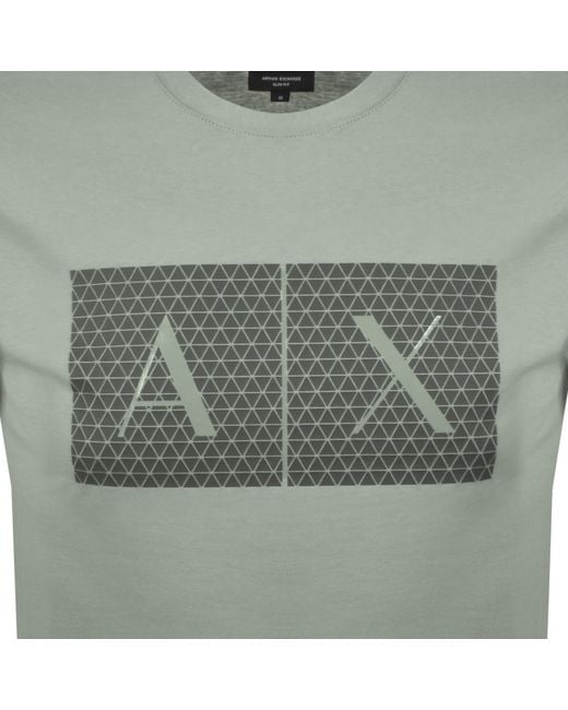 ARMANI EXCHANGE Green Crew Neck Logo T Shirt for men