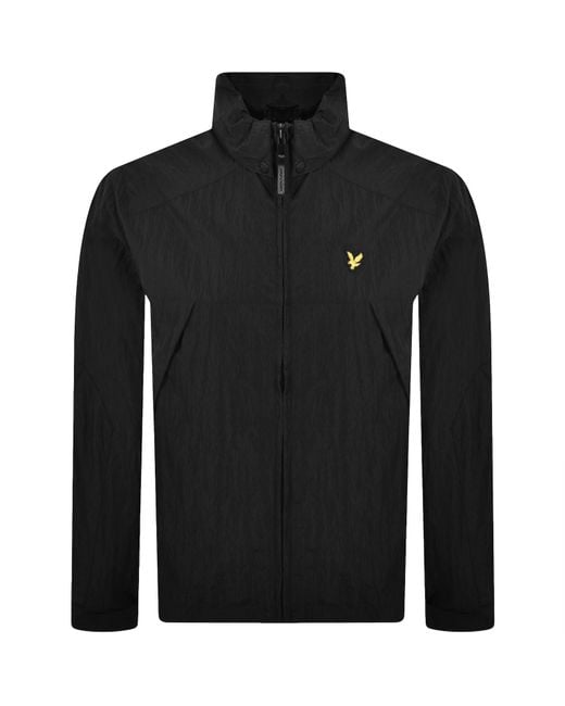 Lyle & Scott Black Packaway Hooded Jacket for men