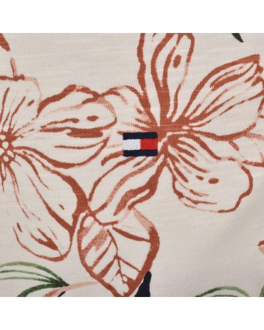 Tommy Hilfiger Natural Jersey Floral Print Polo Ivory for men