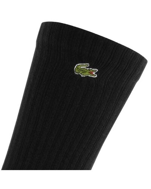 Lacoste Black Logo Triple Pack Socks for men