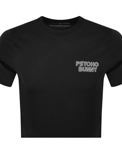 Psycho Bunny Black Sydney Graphic Logo T Shirt for men