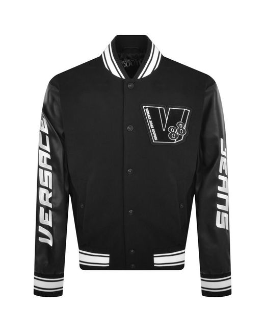 Versace Black Couture Patch Ecopelle Jacket for men