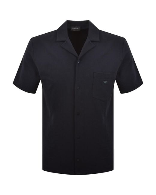 Armani Black Emporio Short Sleeved Shirt for men