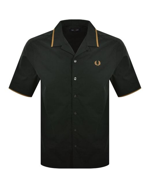 Fred Perry Black Revere Coller Shirt for men