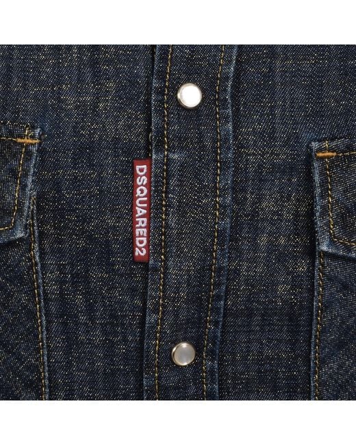 DSquared² Blue Denim Lurex Shirt for men