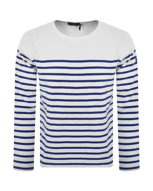 Ralph Lauren Blue Long Sleeved Striped T Shirt for men
