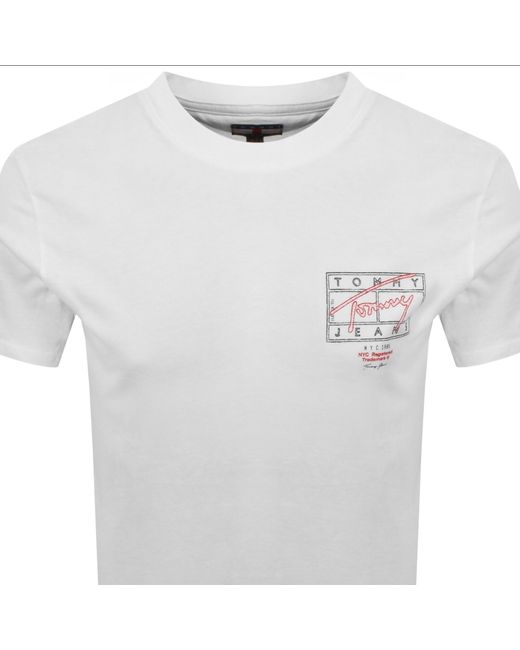 Tommy Hilfiger White Signature Spray T Shirt Ecru for men