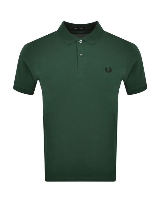Fred Perry Green Plain Polo T Shirt for men