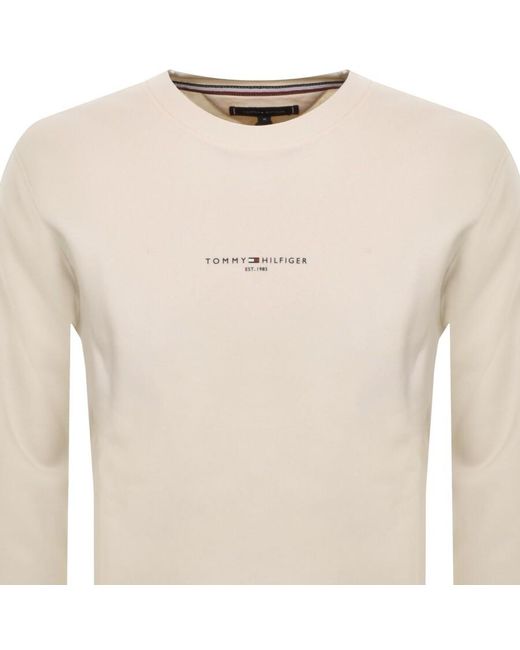 Tommy Hilfiger Natural Logo Tipped Sweatshirt for men