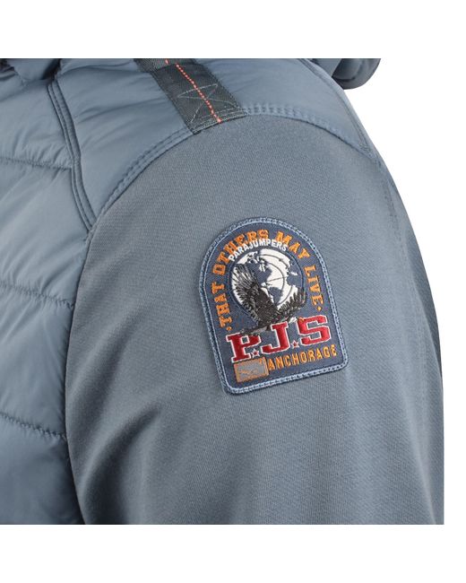 Parajumpers Blue Nylon Hooded Jacket for men