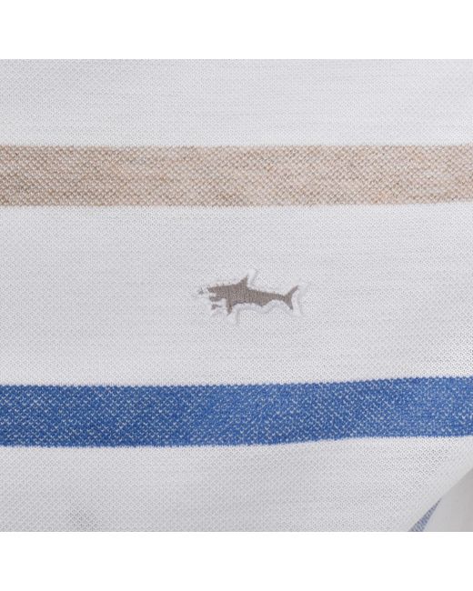 Paul & Shark Blue Paul And Shark Stripe Polo T Shirt for men