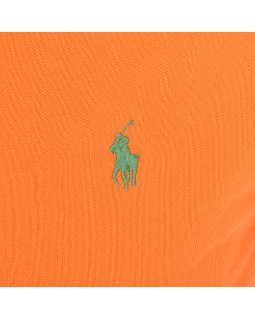Ralph Lauren Orange Custom Slim Polo T Shirt for men