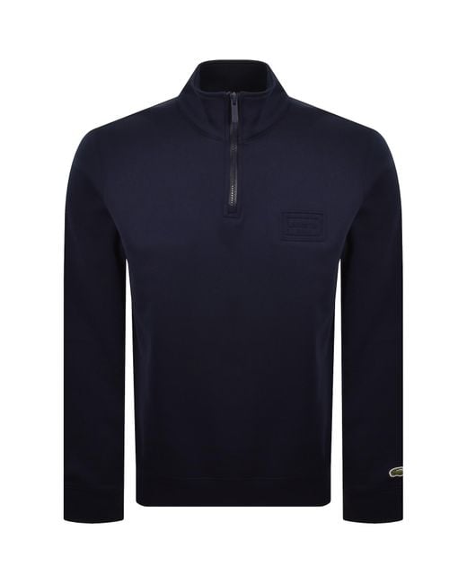 Lacoste Blue Quarter Zip Sweatshirt for men