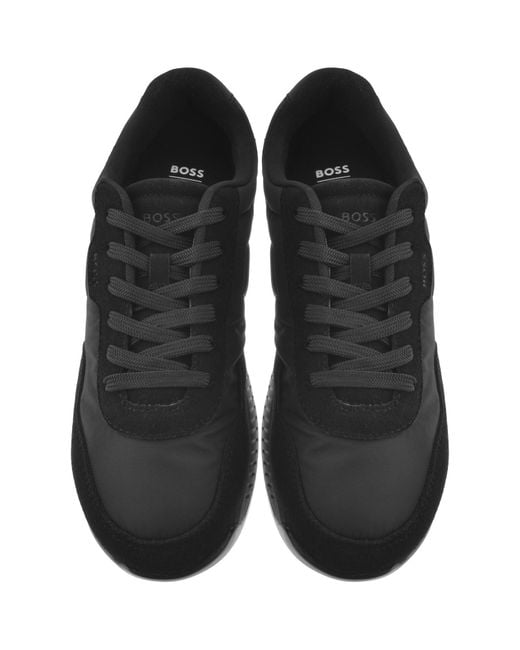 BOSS BUSINESS Boss Titanium Runner Trainers in Black for Men | Lyst