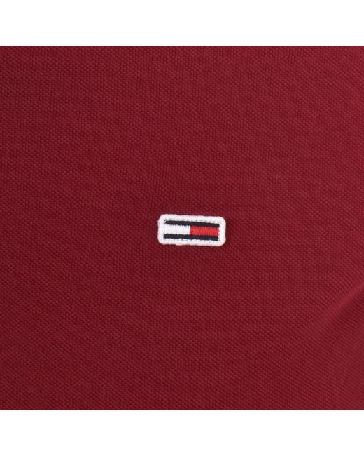 Tommy Hilfiger Red Slim Fit Placket Polo T Shirt for men