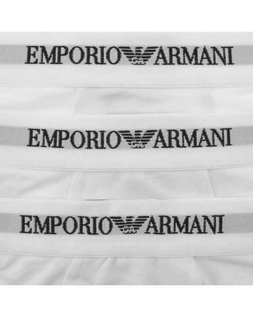 Armani White Emporio 3 Pack Boxers for men