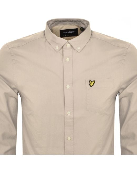 Lyle & Scott Natural Oxford Long Sleeve Shirt for men