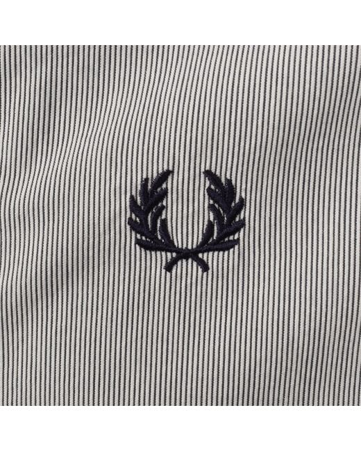 Fred Perry Gray Seersucker Overshirt for men