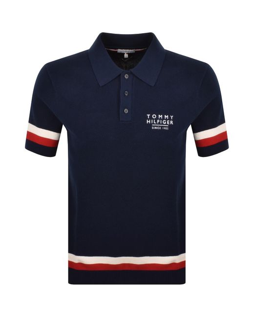 Tommy Hilfiger Blue Knit Polo Carbon for men