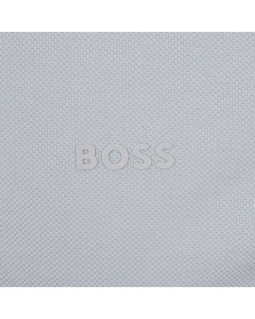 BOSS BUSINESS Gray Boss Parlay 147 Mercerised Polo for men