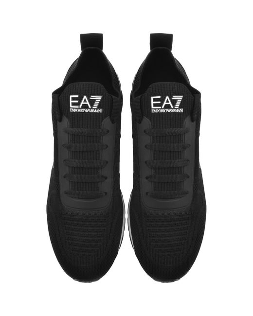 EA7 Black Emporio Armani Logo Trainers for men
