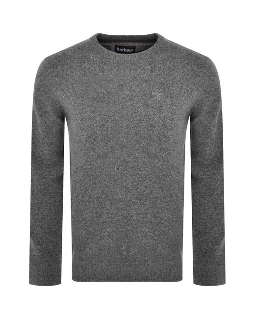 Barbour Gray Two-Tone Ribbed Wool-Blend Jumper for men