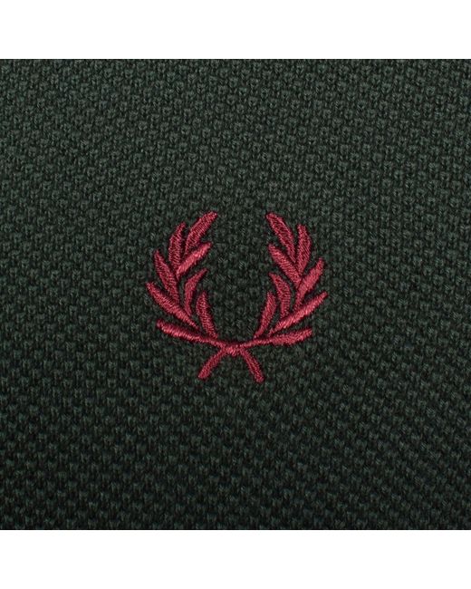 Fred Perry Green Pique Stitch Jumper for men