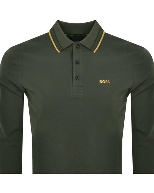 Boss Green Boss Plisy Long Sleeve Polo T Shirt for men