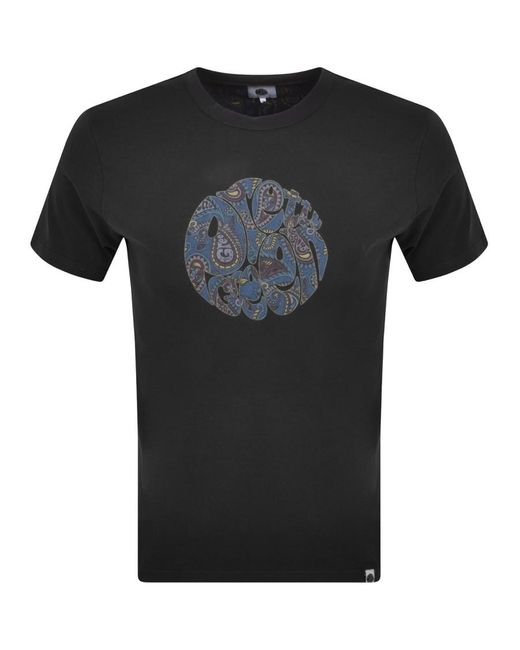 Pretty Green Cotton Alloway Paisley Logo T Shirt in Black for Men | Lyst