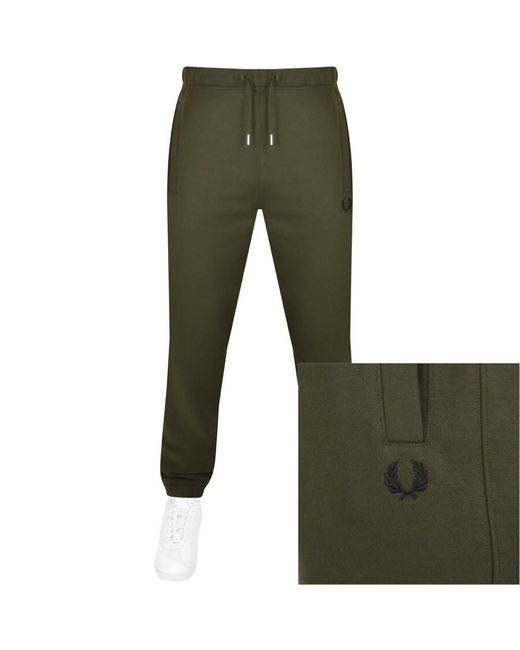 Fred Perry Green Loopback jogging Bottoms In for men