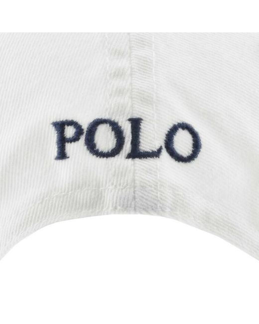 Ralph Lauren White Classic Baseball Cap for men