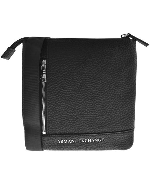 Armani Exchange Black Flat Crossbody Bag for men