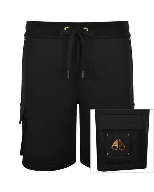 Moose Knuckles Black Hartsfield Cargo Shorts for men