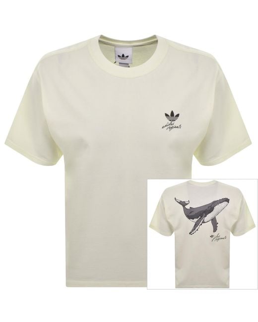 Adidas Originals White Whale Graphic T Shirt Off for men