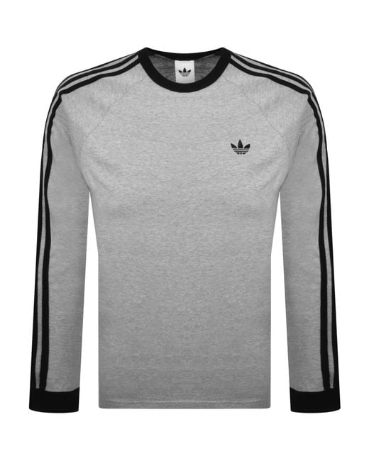 Adidas Originals Gray Adidas Three Stripes T Shirt for men