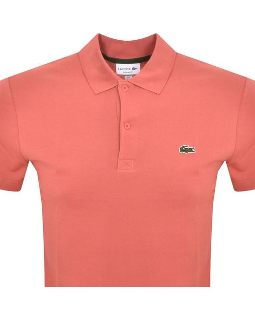 Lacoste Pink Short Sleeve Polo T Shirt for men